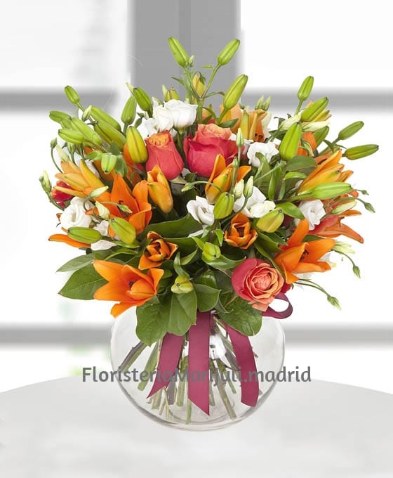 Ramo de Rosas y Lilium