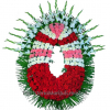 Corona funeraria 3 colores claveles