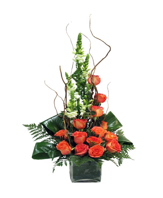 Regalo centro de flores rosas