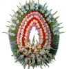 Corona funeraria líneas de claveles